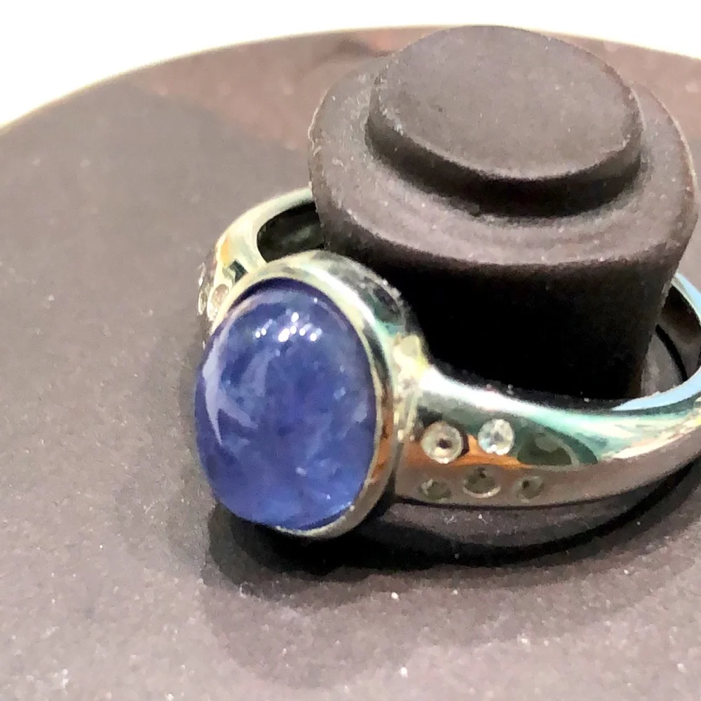 Tanzanite & 14K White Gold Plated - Picture 2 of 5